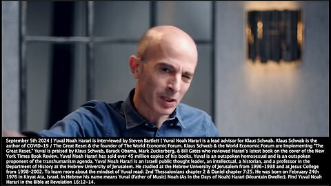 Yuval Noah Harari | "I Wrote NEXUS. I Go from Podcast to TV Station to Talk About My Book. The Entities I'm Trying to Impress Are the Algorithms Because If I Can Get the Attention of the Algorithms the Humans Will Follow." - 9/5/24Yuval Noa