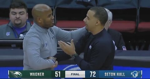 Things Get Heated During Postgame Seton Hall, Wagner Handshake