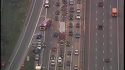 Multi-car accident on I-90 eastbound near West 25th Street