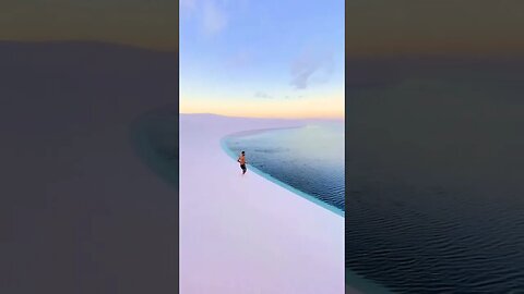 Bathing at dawn among the snow-white dunes of Brazil 🏖