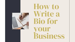 How to Write A Professional Bio