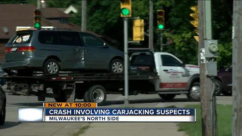 Driver struck by stolen van on north side