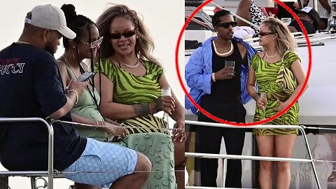 Rihanna and Asap Rocky on a luxurious yacht in Barbados