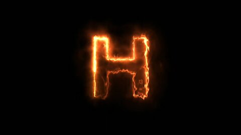 H Letter Fire Text