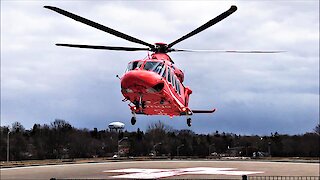 Camera creates bizarre slow motion effect of air ambulance rotors