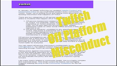 New Twitch - Off Platform Misconduct - April 7, 2021 Episode