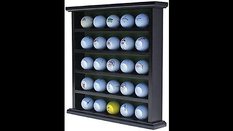 MyGift Rustic Torched Wood Golf Ball Holder, 12-Inch Display Floating Shelf, Set of 2