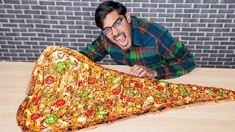 I Eat Biggest Pizza Slice In The World- Pizza