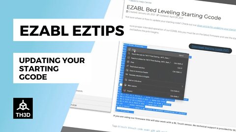 EZABL EZTips - Updating your Starting Gcode