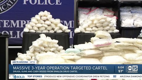 Authorities seize drugs, guns, cash from Sinaloa drug cartel