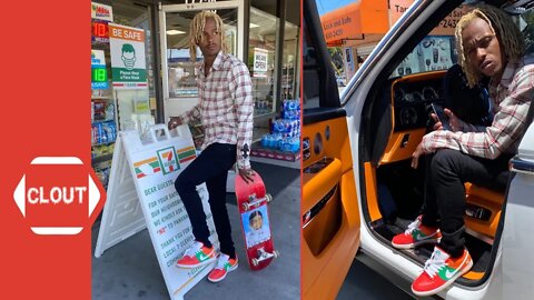 Rich The Kid Skateboards Inside Of A '7-Eleven' While Wearing 'Nike SB Dunk Low' Collaboration!