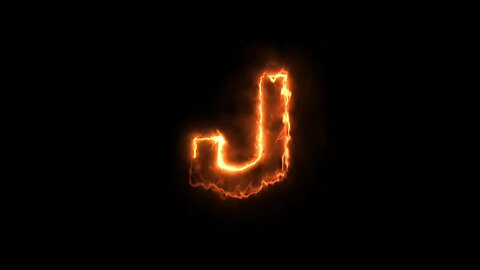 " J " Letter Fire Text