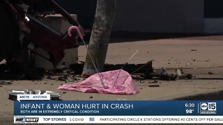 Infant, woman seriously hurt in crash near 22nd Street and McDowell Road