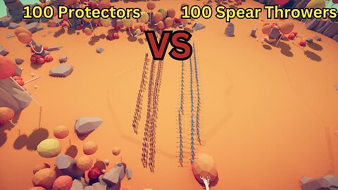 100 Protectors Versus 100 Spear Throwers || Totally Accurate Battle Simulator