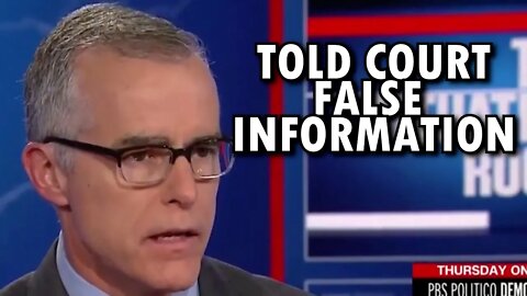 🔴👀🔴 McCabe Admits FISA Abuse Under His Watch