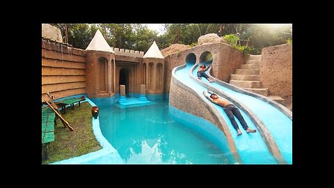 My Summer Holiday 155 Days Building 1M Dollars Water Slide Park into Underground Swimming Pool House