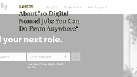 About "10 Digital Nomad Jobs You Can Do From Anywhere"