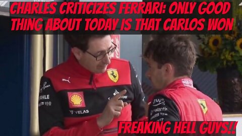 Charles Leclerc freaking hell guys Only good thing about today is that Carlos won!