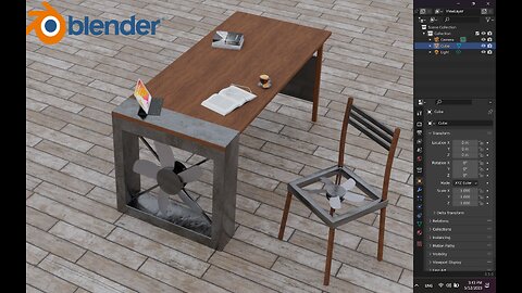 Modeling a table and fan in blender #18