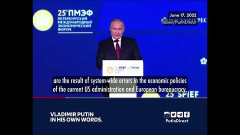 Vladimir Putin explains the origins of global inflation