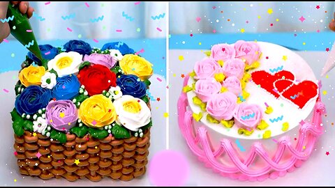 Awesome Flowers 🌷Cake pattern | Most satisfying roses cake decorating ideas for beginners