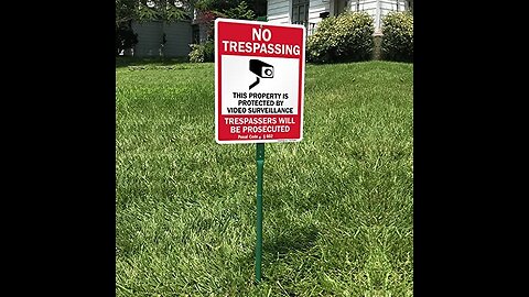 SmartSign 14 x 10 inch “No Trespassing - Property Protected by Surveillance, Trespassers Prosec...