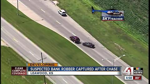 Bank robbery suspect arrested after police pursuit, crash in south KC metro (5pm)