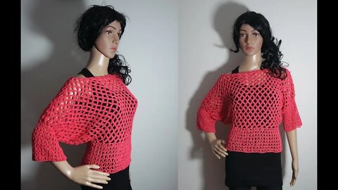 How to crochet blouse simple tutorial written pattern in description