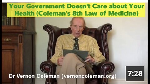 Your Government Doesn't Care about Your Health (Coleman's 8th Law of Medicine)