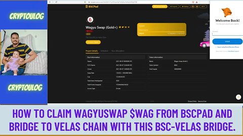 How To Claim Wagyuswap $WAG From Bscpad And Bridge To Velas Chain With This BSC-Velas Bridge.