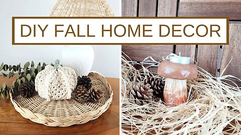 DIY FALL HOME DECOR | Macrame Pumpkin & Clay Mushroom Tealight Holder