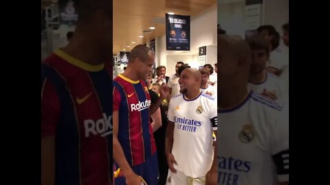 Barça vs Real Madrid Legends - Rivaldo and Roberto Carlos 💙❤🇧🇷