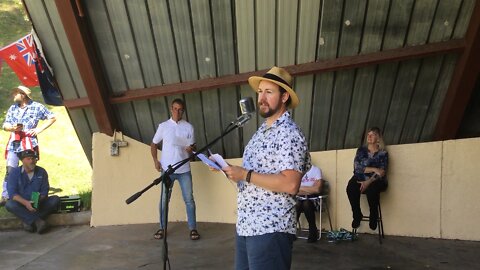 Wolfenrich speaking at Burnie Freedom Rally, 5 March 2022