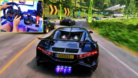 FORZA HORIZON 5 Steering Wheel G29 GAMEPLAY RACE - BUGATTI DIVO