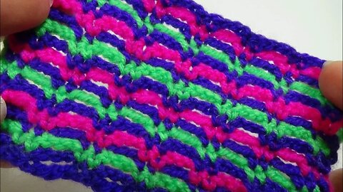 How to crochet multicolor chain simple stitch short tutorial by marifu6a