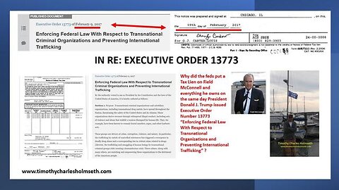 FEDS PUT LIEN ON FIELD MCCONNELL'S PROPERTY SAME DAY TRUMP ISSUED TRANSNATIONAL TRAFFICKING E/O