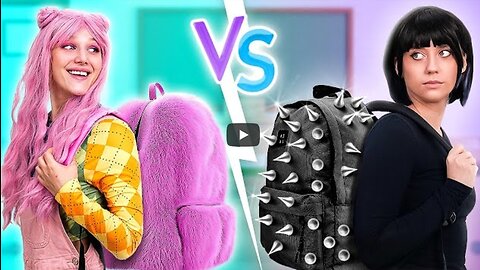 Goth vs Rainbow 🌈 School Hacks. Smart Parenting Crafts and Hacks