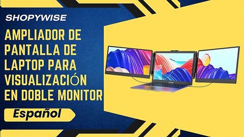 Ampliador de pantalla de laptop para visualización en doble monitor.