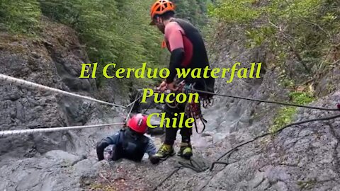 El Cerduo waterfall in Pucón Chile