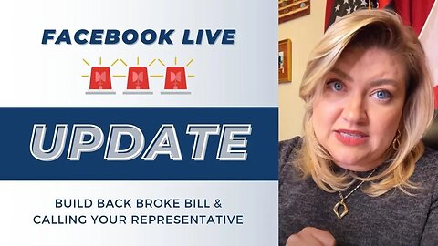 Rep Cammack's Facebook Live November 18th On Build Back Broke Bill And Calling Your Representative