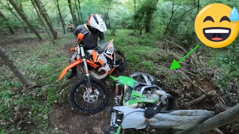 I dropped my KX THREE TIMES on this hill! (Appalachian Two Stroke)