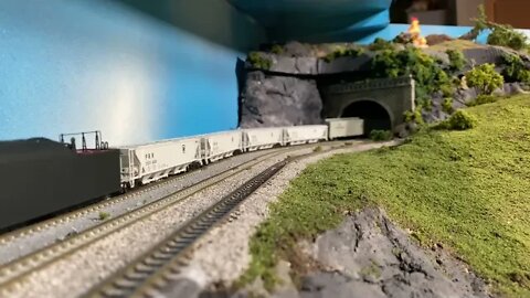 N Scale BLI 4-4-4-4 hauling heavy freight train