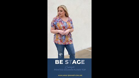 Be Stage Curvy+ Printed Dolman Flowy Top