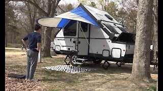 Metamora-Hadley Rec Area. A-Frame pop up camper. Aliner. Catfish fishing. Solo Camping Adventures.