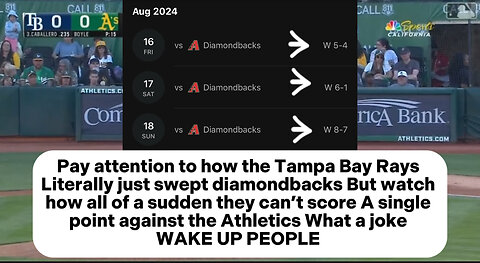 Rigged Oakland Athletics vs Tampa Bay Rays 8/19/24/ | THEY ARE MAKING IT TOO OBVIOUS #mlb #rigged