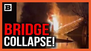 Historic Red Bridge in Kamloops British Columbia Goes Down in Flames