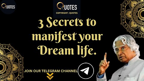 3 Secrets to Manifest Your Dream Life | DR APJ ABDUL KALAM QUOTES | #abdulkalam #apj #apjsir