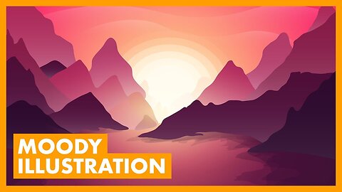 Moody Vietnam Sunset Illustration - Illustrator Tutorial