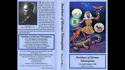 Manly P. Hall Doctrines of Hermes Trismegistus Influence of Hermetic Tradition (Part 8)