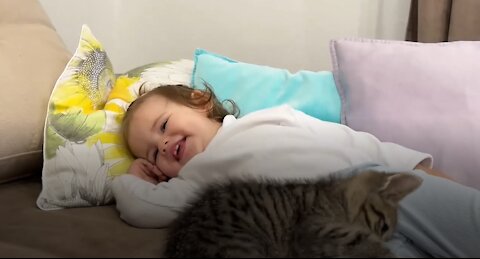 Cute Baby vs Funny Cat